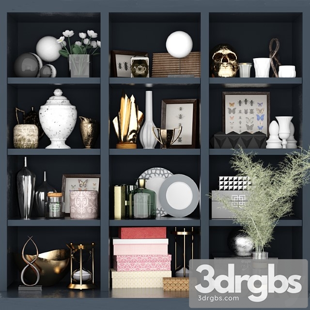 Decorative set Wardrobe with decor 8 3dsmax Download - thumbnail 1