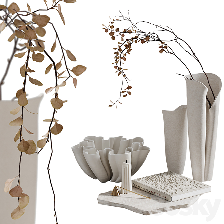 Decorative set White 3DS Max Model - thumbnail 3