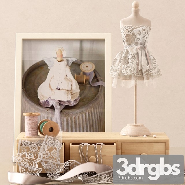 Decorative set with a mini mannequin 3dsmax Download - thumbnail 1