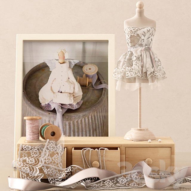 Decorative set with a mini mannequin 3DSMax File - thumbnail 1