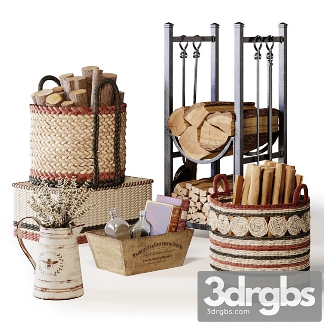 Decorative Set With Baskets 01 3dsmax Download - thumbnail 1