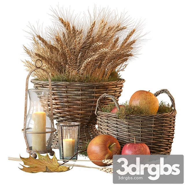 Decorative set with baskets 1 3dsmax Download - thumbnail 1