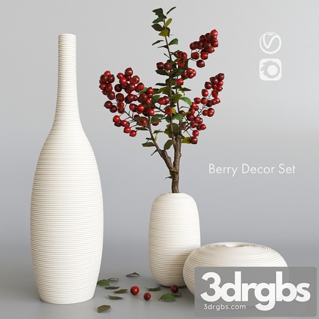 Decorative set with berries 3dsmax Download - thumbnail 1