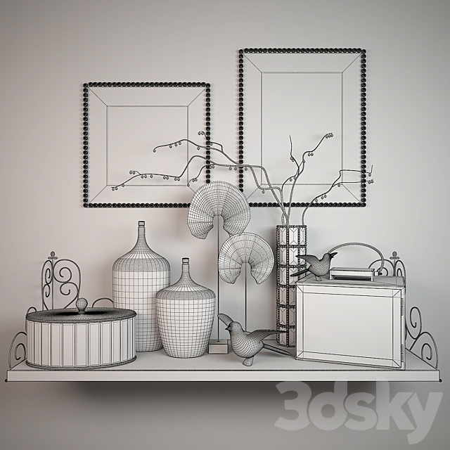 Decorative set with birds 3DS Max Model - thumbnail 3