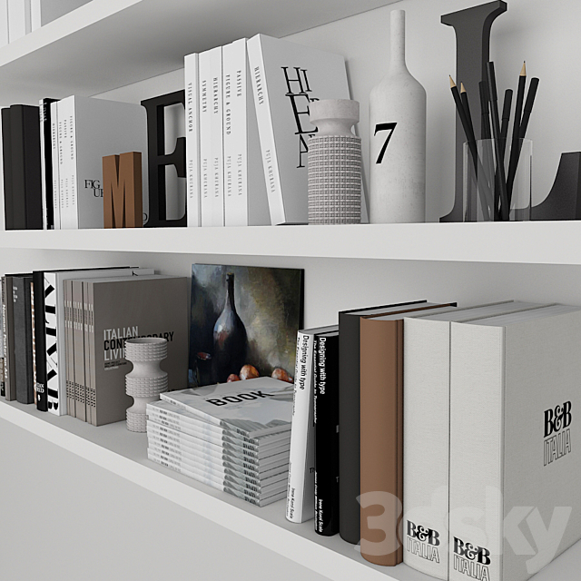 decorative set with books 3DSMax File - thumbnail 2