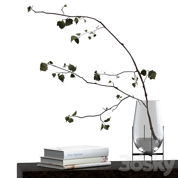 Decorative set with branch 3DS Max Model - thumbnail 1