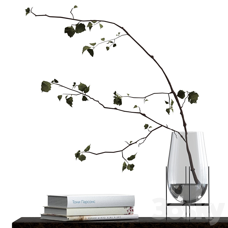 Decorative set with branch 3DS Max Model - thumbnail 2