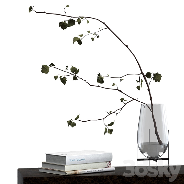 Decorative set with branch 3DS Max - thumbnail 1