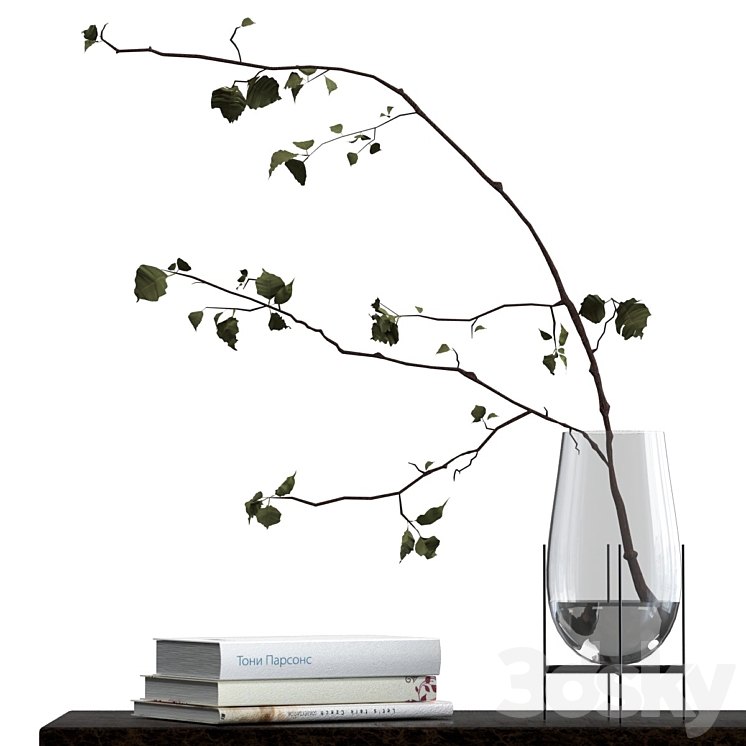 Decorative set with branch 3DS Max - thumbnail 2
