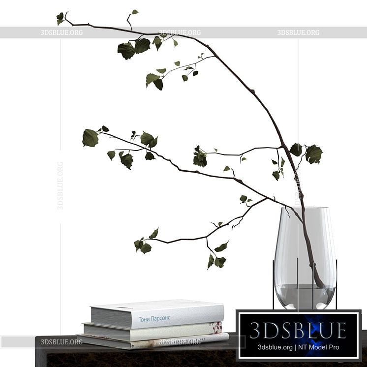 Decorative set with branch 3DS Max - thumbnail 3