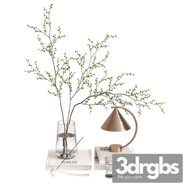 Decorative Set With Branches And Meridian Lamp 3dsmax Download - thumbnail 1