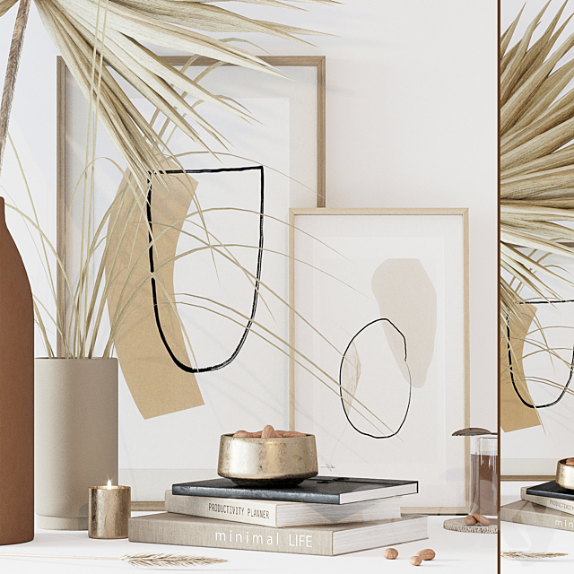 Decorative set with dryed palm 3DSMax File - thumbnail 2