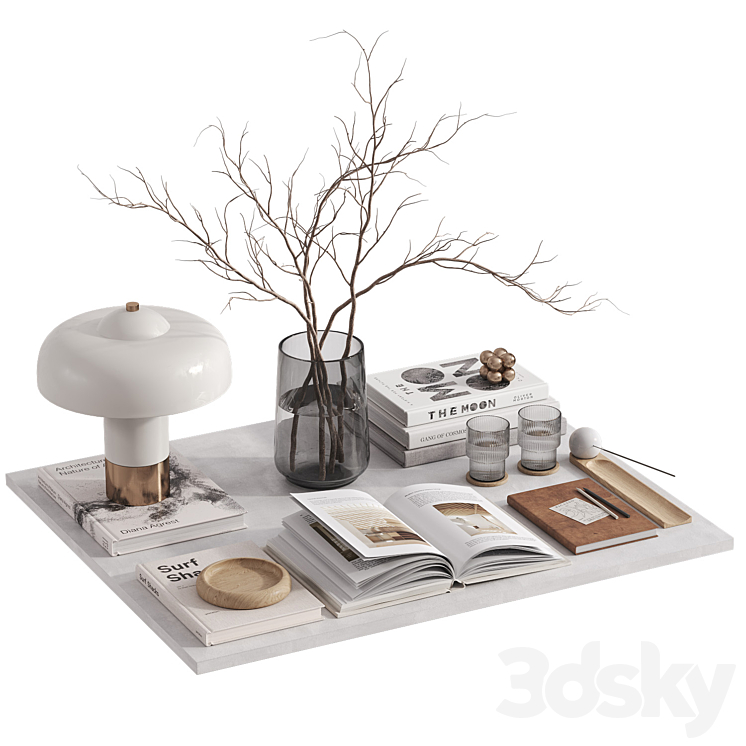 Decorative set with Giovanni Table Lamp 3DS Max - thumbnail 2