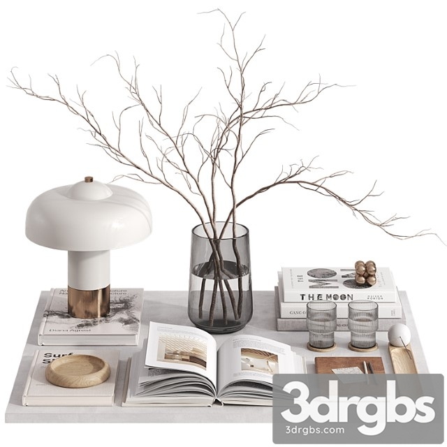 Decorative Set With Giovanni Table Lamp 3dsmax Download - thumbnail 1