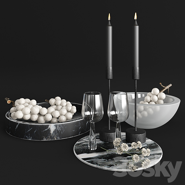 Decorative set with grapes 3DSMax File - thumbnail 2