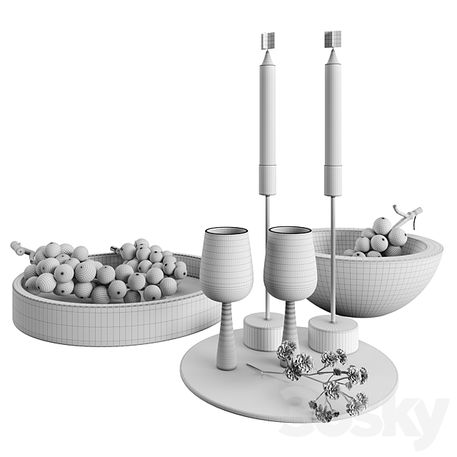 Decorative set with grapes 3DSMax File - thumbnail 6