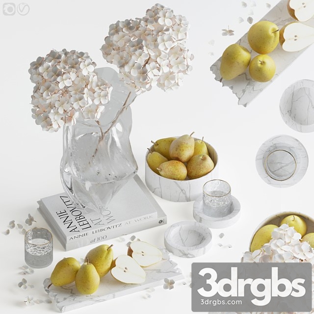 Decorative Set With Hydrangea 03 3dsmax Download - thumbnail 1