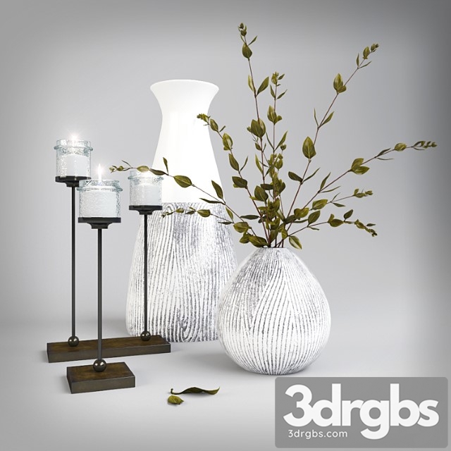 Decorative set with sprigs 3dsmax Download - thumbnail 1