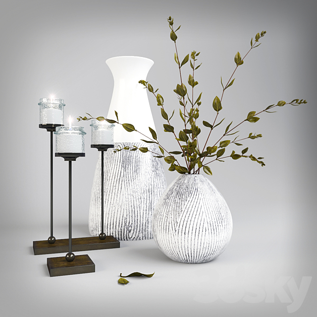 Decorative set with sprigs 3DSMax File - thumbnail 1