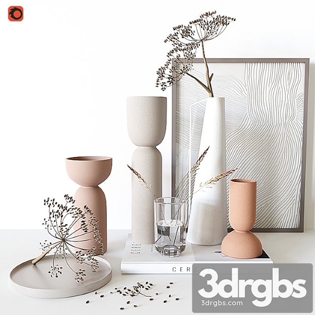 Decorative Set With Vase 24 3dsmax Download - thumbnail 1