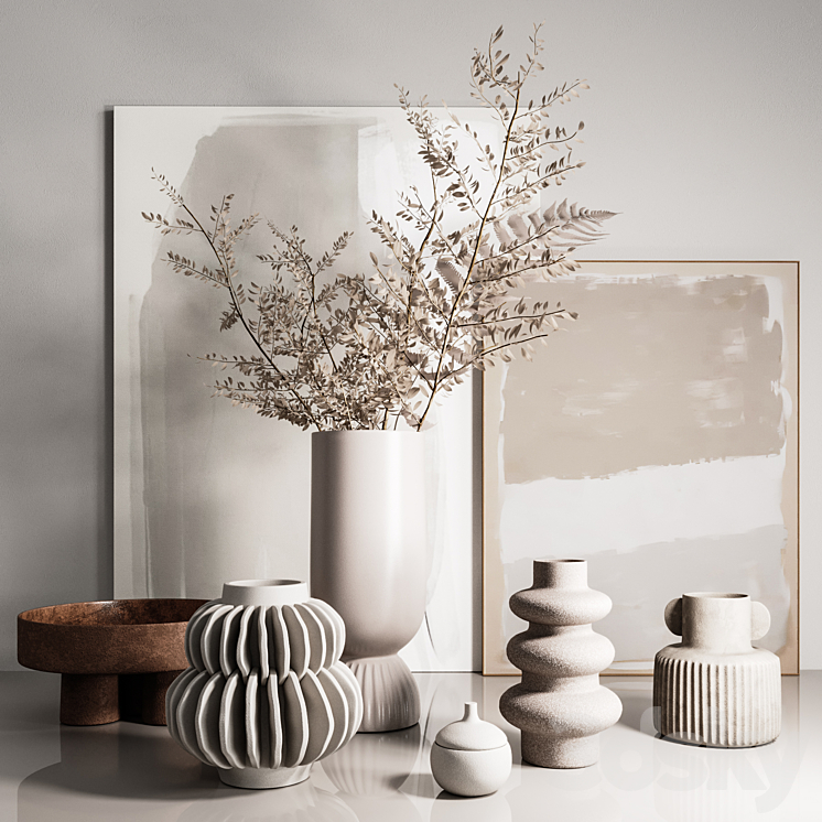 Decorative set with vases 3DS Max Model - thumbnail 3