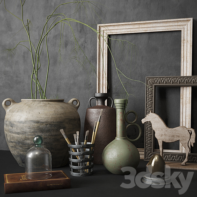 Decorative set with vases 3DSMax File - thumbnail 1