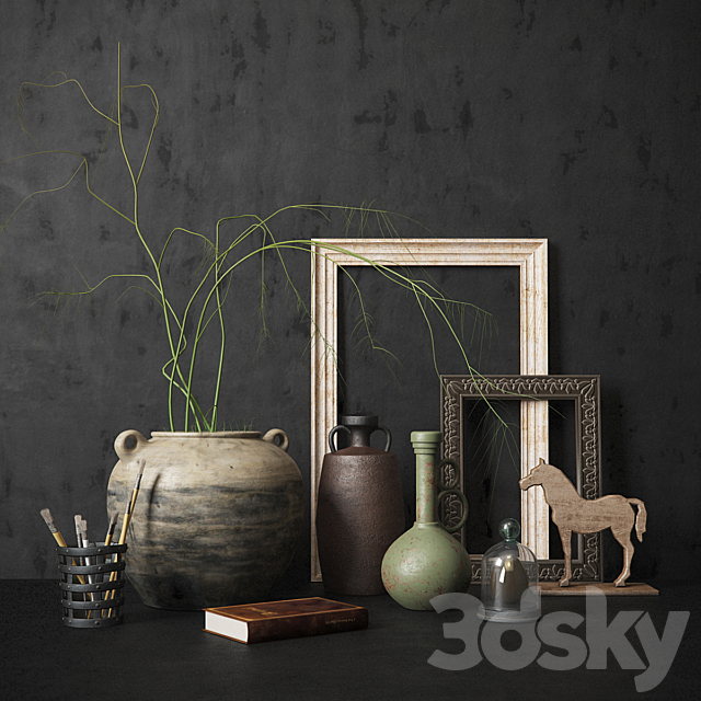 Decorative set with vases 3DSMax File - thumbnail 2