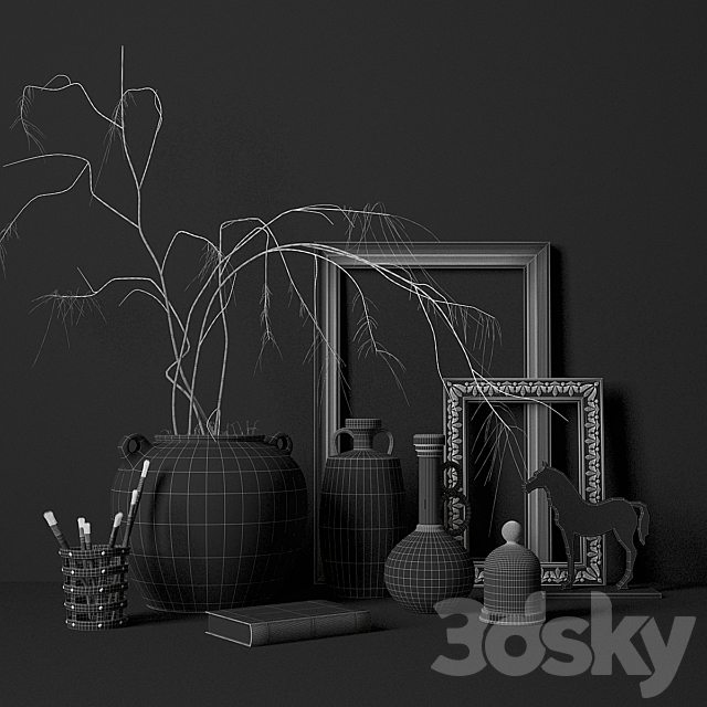 Decorative set with vases 3DSMax File - thumbnail 3