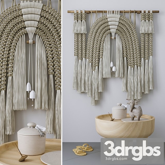 Decorative Set With Wall Hanging Macrame 5 3dsmax Download - thumbnail 1