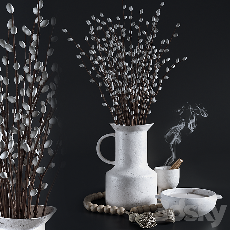 Decorative set with Willow Branches 3DS Max Model - thumbnail 3