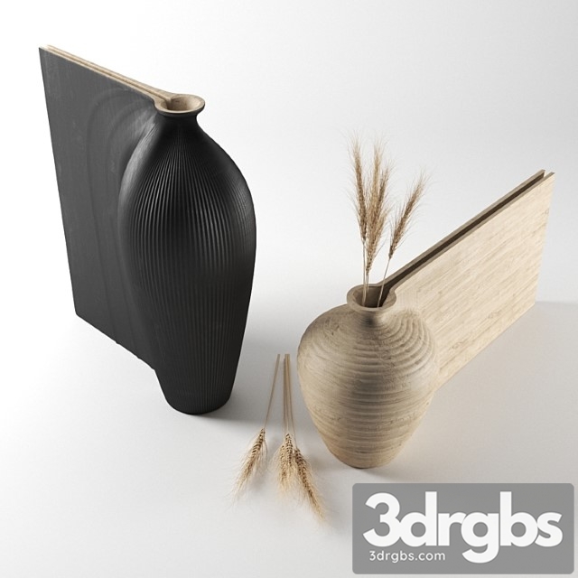 Decorative set Zaha hadid vases 3dsmax Download - thumbnail 1