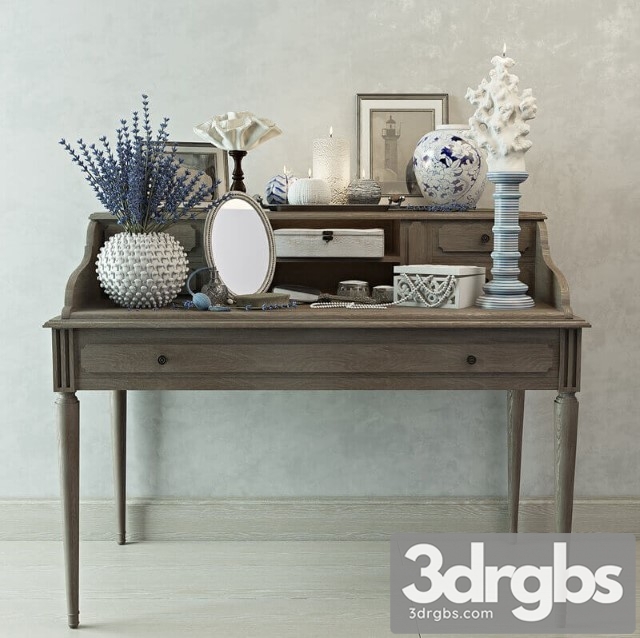 Decorative Set Zara Home Console Table 3D Model 3dsmax Download - thumbnail 1