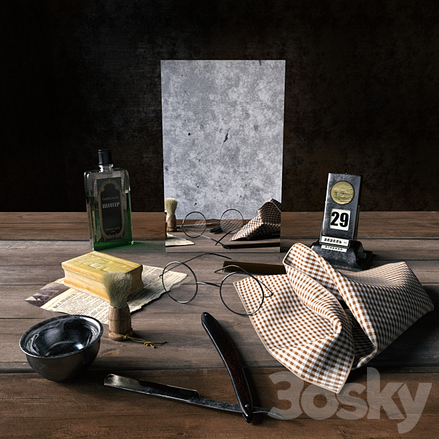 Decorative shaving kit. 3DSMax File - thumbnail 1