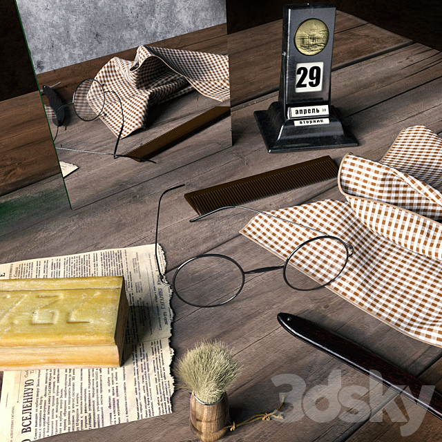 Decorative shaving kit. 3DSMax File - thumbnail 2