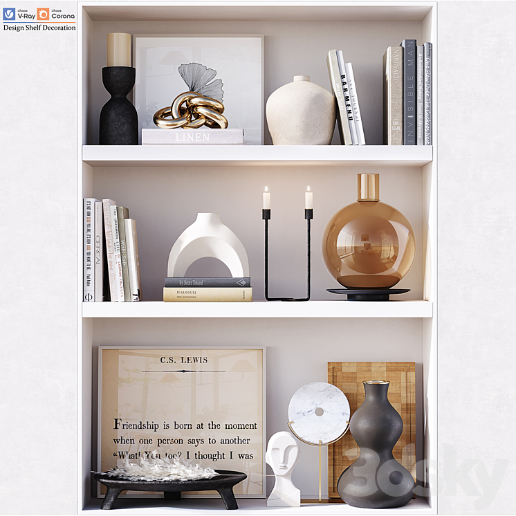 Design Shelf Decoration 3DS Max Model - thumbnail 1