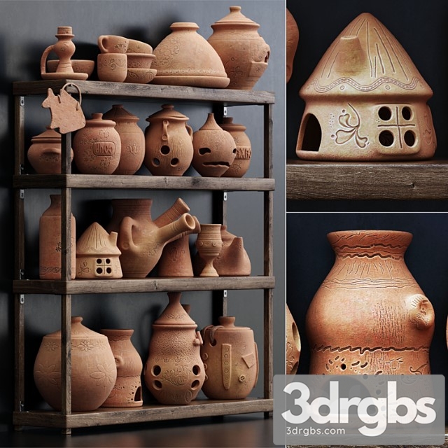 Dishes Clay N20 Polka S Posudoi Iz Gliny 20 3dsmax Download - thumbnail 1