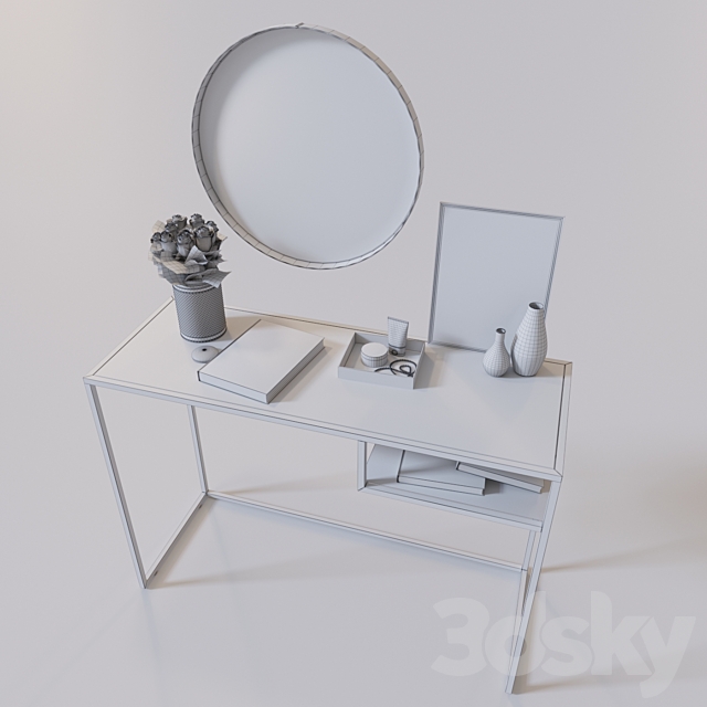 Dressing Table Set 001 3DS Max Model - thumbnail 3