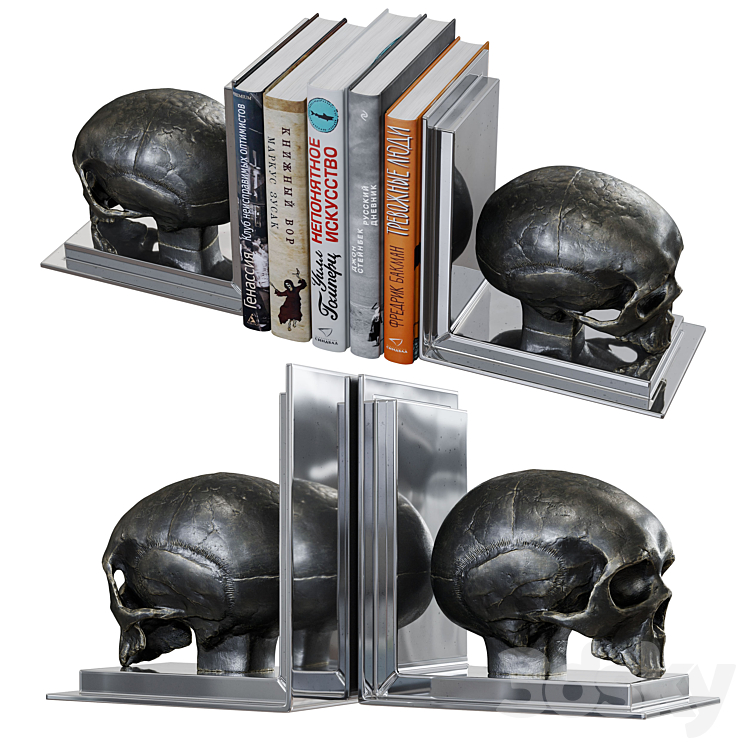 Eichholtz Bookend Skull Set 3DS Max Model - thumbnail 2