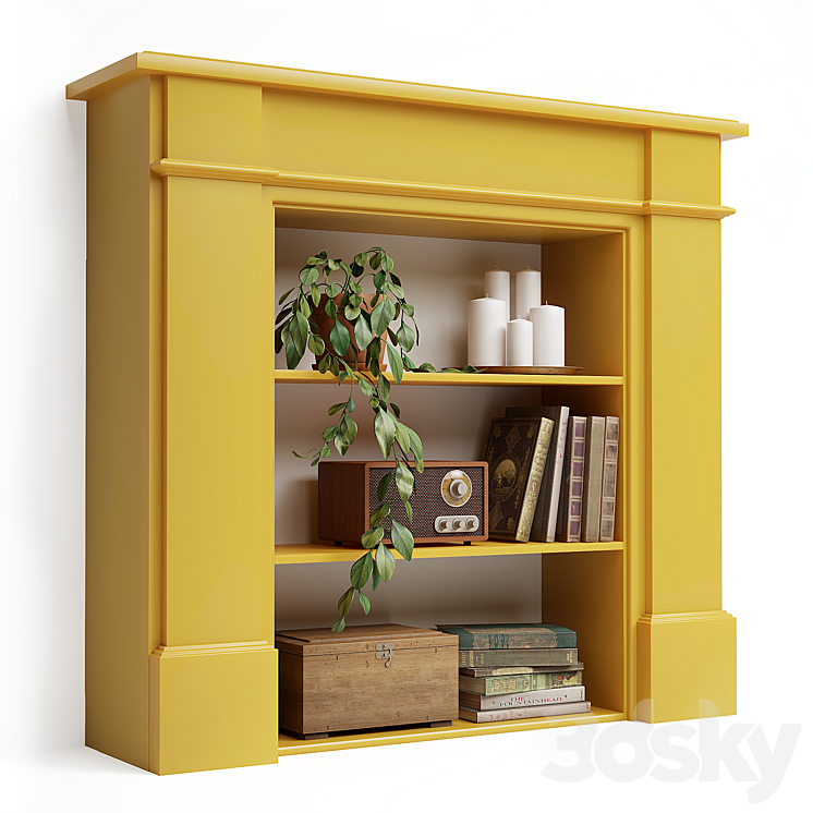 Fireplace shelving Palermo 3DS Max Model - thumbnail 2