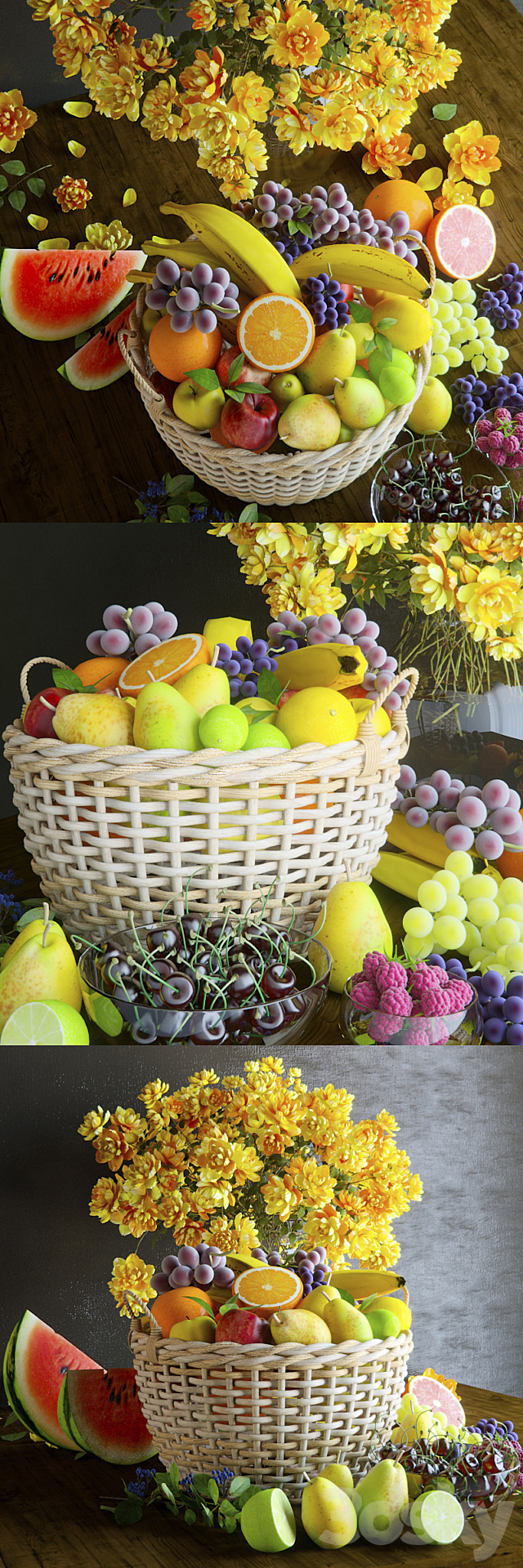 Fruit Basket 3DS Max Model - thumbnail 2