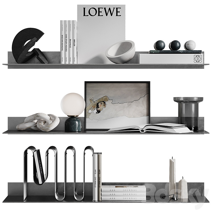 Glowe decorative set 3DS Max Model - thumbnail 1