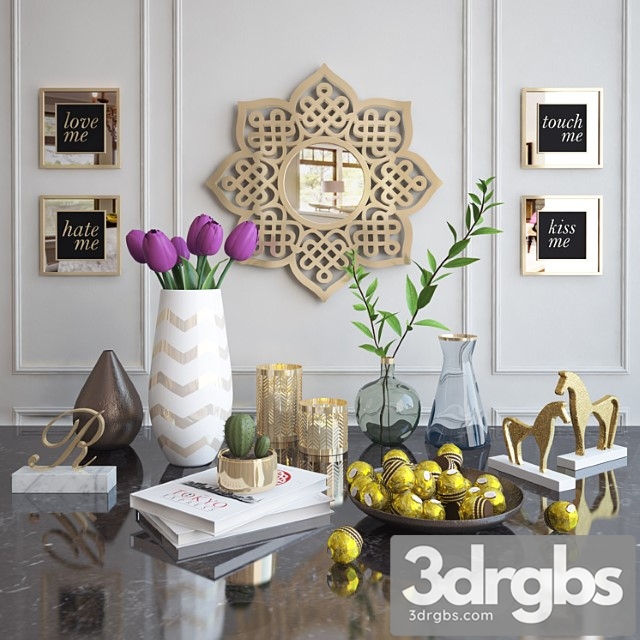 Gold Decorative Set 3 2 3dsmax Download - thumbnail 1