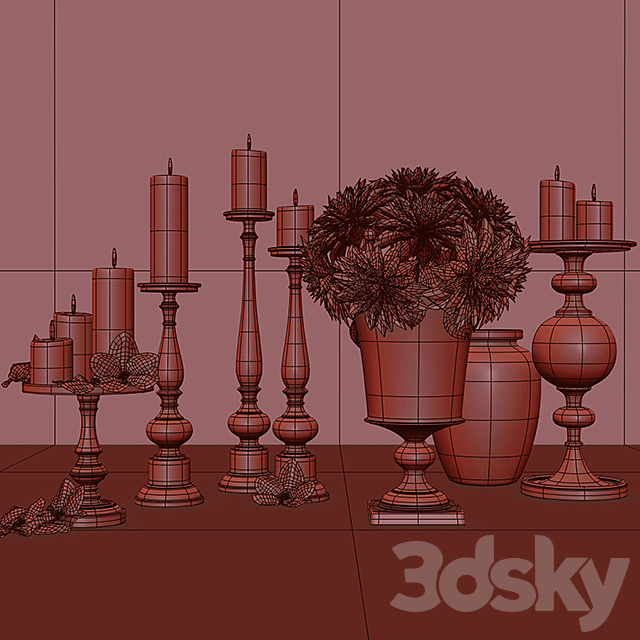 Gold_Pillar_Holders 3DS Max Model - thumbnail 2