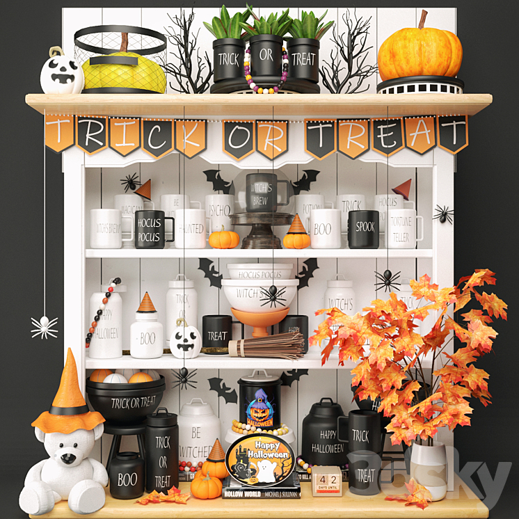 Halloween Decoration Set 3DS Max Model - thumbnail 3