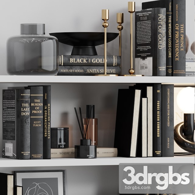 HM Decor Shelf Set 18 3dsmax Download - thumbnail 1