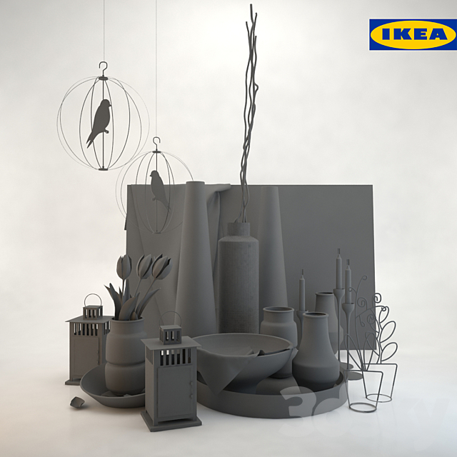 IKEA DECOR 3DS Max Model - thumbnail 3