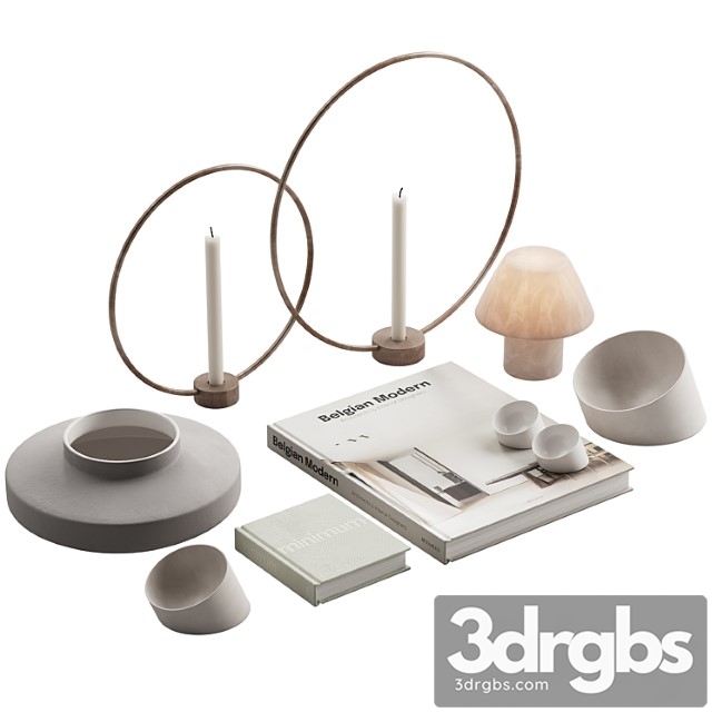 Living Decor Set Minimum Neutral Pack 01 3dsmax Download - thumbnail 1