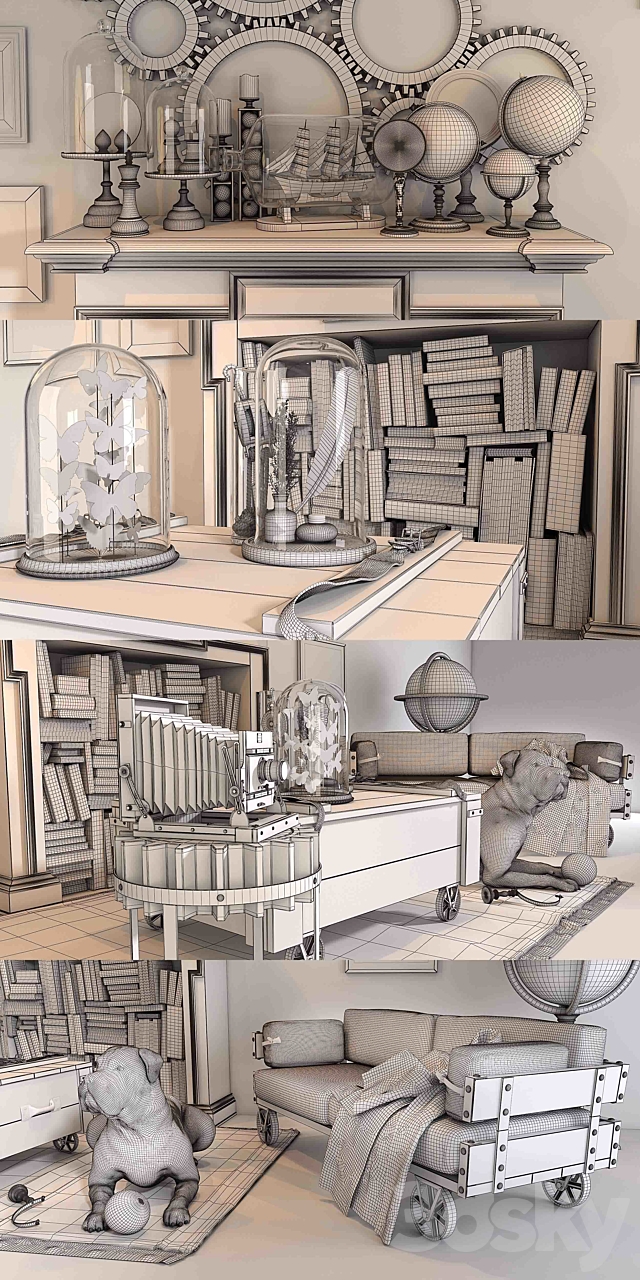 Loft decorative set 3DSMax File - thumbnail 3