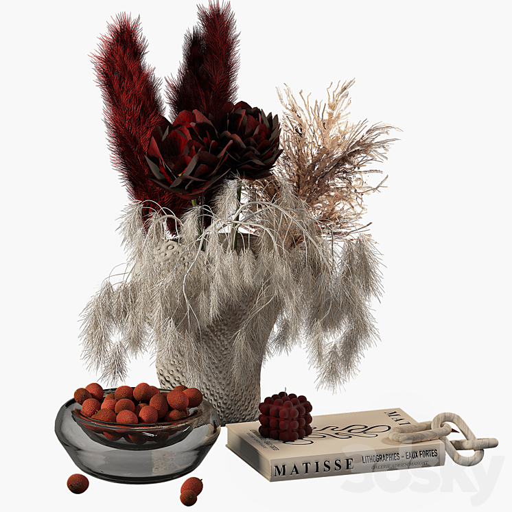 Lychee Decor Set 3DS Max Model - thumbnail 1