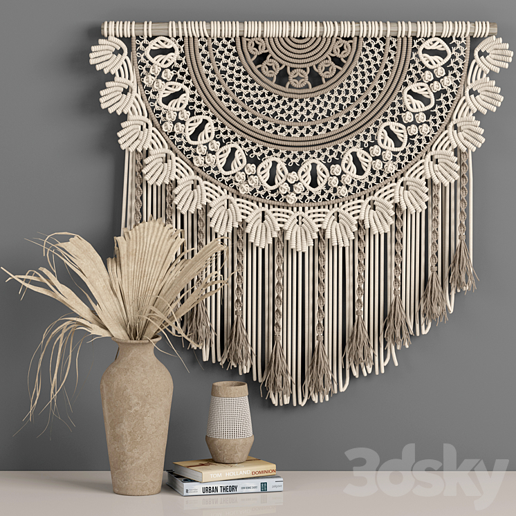 macrame decor set 06 3DS Max Model - thumbnail 1